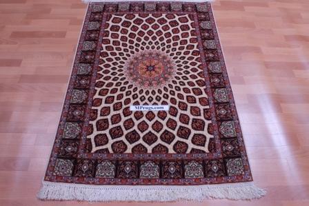 3x5 Gonbad Tabriz Persian rug, Rare Gombad carpet